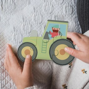 Ξύλινο Παζλ Με 4 Κομμάτια Orange Tree Toys Tractor 60-06771