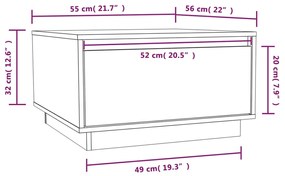 Τραπεζάκι Σαλονιού Καφέ Μελί 55x56x32 εκ. από Μασίφ Ξύλο Πεύκου - Καφέ