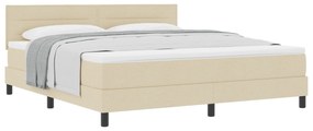 vidaXL Κρεβάτι με Στρώμα Κρεμ 180x200 cm Ύφασμα