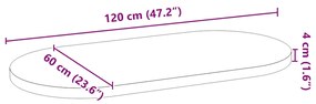 ΕΠΙΤΡΑΠΕΖΙΑ ΕΠΙΦΑΝΕΙΑ ΣΚΟΥΡΟ ΚΑΦΕ 120X60X4 ΕΚ. ΞΥΛΟ ΔΡΥΟΣ ΟΒΑΛ 4009083