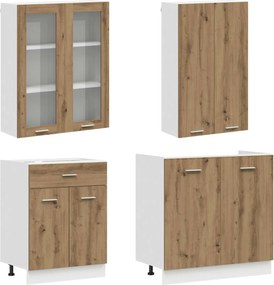 vidaXL Μονάδα κουζίνας LYON 4 pcs Artisan Δρυς Επεξεργασμένο Ξύλο