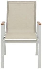 Καρέκλα - Πολυθρόνα Azelie αλουμινίου σε απόχρωση textilene μπεζ και πόδι λευκό 77x55x94εκ 56x75x88 εκ.