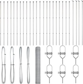 vidaXL Στύλος Περιφράξεων Ασημί 50 x 1,4 μ (δικτυωτό 25 χλστ) Ατσάλι