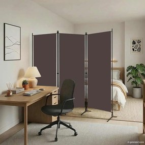 VidaXL Διαχωριστικό Δωματίου με 3 Πάνελ Καφέ 260 x 180 εκ.