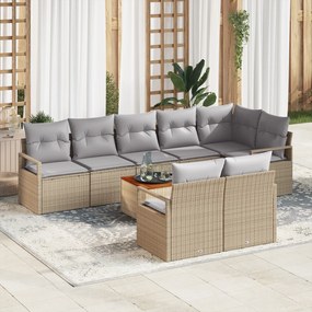 vidaXL Σετ Σαλονιού Κήπου 9 pcs Μπεζ, ανοιχτό γκρι Μεγάλο