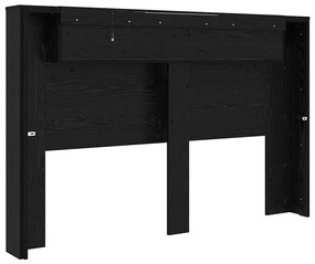 vidaXL Κεφαλάρι Μαύρη Οξυά 160 x 17 x 104,5 εκ Επεξεργασμένο ξύλο