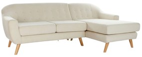 Γωνιακός Καναπές DKD Home Decor Κρεμ ξύλο καουτσούκ 226 x 144 x 84 cm