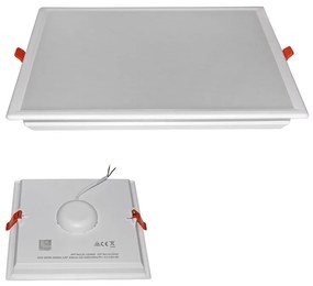 Adeleq Led Φωτιστικό Ψευδοροφής Τετράγωνο Πλήρες 24W 6200K 120° Λευκό 21-13240