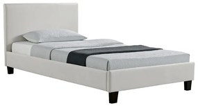 Κρεβάτι Nevil pakoworld 100x200 PU χρώμα λευκό ματ