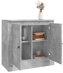 vidaXL Μπουφές Γκρι Σκυροδέματος 70x35,5x67,5 εκ. Επεξεργασμένο Ξύλο