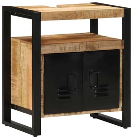 vidaXL Σετ Επίπλων Μπάνιου 3 pcs Καφέ και Μαύρο Στερεό ξύλο μάνγκο