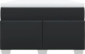 vidaXL Κρεβάτι Boxspring με Στρώμα Μαύρο 120x190εκ.από Συνθετικό Δέρμα