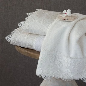 Πετσέτες Dora (Σετ 3τμχ) White Palamaiki Towels Set 70x140cm 100% Βαμβάκι