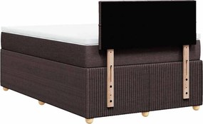 vidaXL Κρεβάτι Boxspring με Στρώμα Σκούρο Καφέ 120x190 εκ Υφασμάτινο