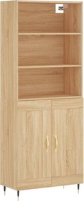 vidaXL Ντουλάπι Sonoma δρυς 69,5 x 34 x 180 εκ. από Επεξεργασμένο Ξύλο