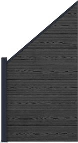 vidaXL Σετ Φράχτη 95 x 180 εκ. WPC και Αλουμίνιο Μαύρο