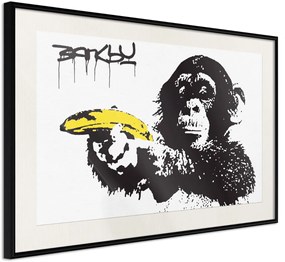 Αφίσα - Banksy: Banana Gun I - 30x20 - Μαύρο - Με πασπαρτού