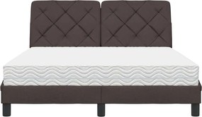 vidaXL Κρεβάτι με Στρώμα Σκούρο Καφέ 120x200 εκ. Υφασμάτινο