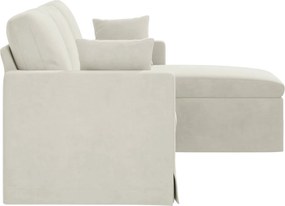 vidaXL Καναπές Κρεμ 178 x 134 x 80 εκ Βελούδο