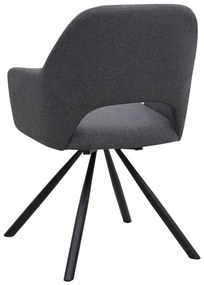 Πολυθρόνα τραπεζαρίας Gabriel Megapap γκρι ύφασμα - μεταλλικό μαύρο πόδι 58x60x85εκ.