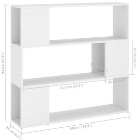 Βιβλιοθήκη/Διαχωριστικό Χώρου Λευκό 100 x 24 x 94 εκ. - Λευκό