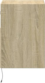 vidaXL Κομοδίνο Επιτοίχιο με Φώτα LED Sonoma Δρυς