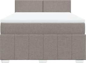 vidaXL Κρεβάτι Boxspring με Στρώμα Taupe 140x200 εκ. Υφασμάτινο