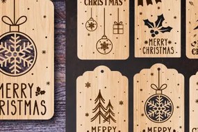 Σετ των 2 Intra απο ξύλο plywood 3mm-4mm πάχος Δώρο Χριστουγεννιάτικου δώρου με Δίασταση 15x15 cm INTRAFABR-74442673