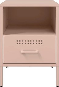 vidaXL Κομοδίνα 2 τεμ. Ροζ 36x39x50,5 εκ. από Χάλυβα