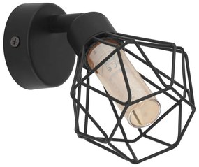 Φωτιστικό Τοίχου - Απλίκα Spot Zapata 1 32765 Black Eglo Metal, Glass