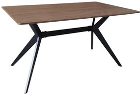 Τραπέζι Ezali mdf καρυδί με μαύρα μεταλλικά πόδια 140x80x75εκ 140x80x75 εκ.