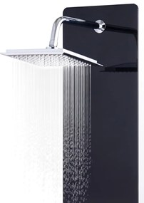 vidaXL Στήλη Ντους Υδρομασάζ Μαύρη 25 x 44,6 x 130 εκ. από Γυαλί