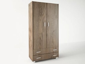 Intrahome Ντουλάπα δίφυλλη σε χρώμα καρυδί 85x50x180 Intrahomesa-00652528