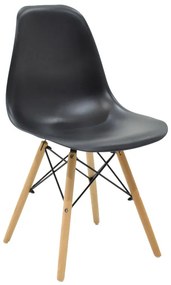 Καρέκλα Julita pakoworld PP μαύρο-φυσικό πόδι 46x50x82εκ Model: 271-000005