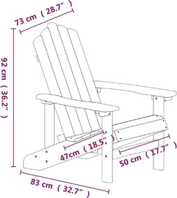 vidaXL Καρέκλα Κήπου Adirondack Λευκή από HDPE