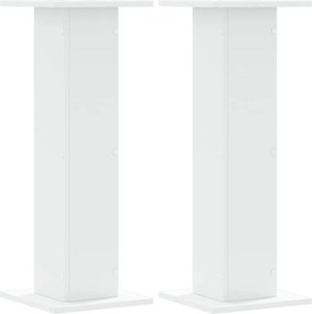 vidaXL Βάσεις Φυτών 2 τεμ. Λευκές 30x30x80 εκ. από Επεξεργασμένο Ξύλο