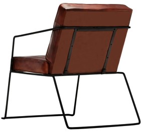 vidaXL Πολυθρόνα Σκούρο Καφέ από Γνήσιο Δέρμα