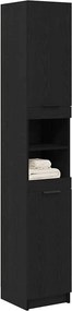 vidaXL Ντουλάπι Μπάνιου με ράφι Μαύρη δρυς 32 x 34 x 188,5 εκ.