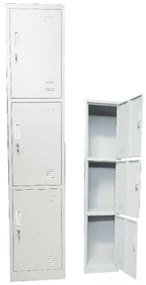 Μεταλλικό Locker 3 θέσεωv Λευκό 38x45x185cm