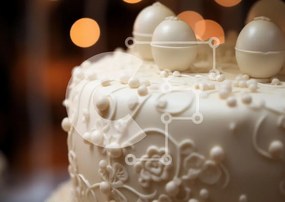 Σετ των 2 Intra Συλλεκτικό Ξύλινο Παζλ Plywood  4mm - Κομψή λευκή τούρτα με περίπλοκα διακοσμητικά Σε Ξύλινο Κουτί - Διαστάσεις: 10x10 cm – 25 κομμάτια