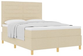 vidaXL Κρεβάτι με Σανίδα και Στρώμα Κρεμ 140x200 εκ Ύφασμα