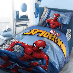 Παπλωματοθήκη Παιδική Spiderman 810 Σετ 2τμχ Digital Print Blue-Red DimCol Μονό 100% Βαμβάκι