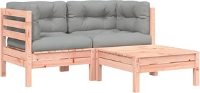 vidaXL Καναπές Κήπου Διθέσιος με Μαξιλάρια και Υποπόδιο