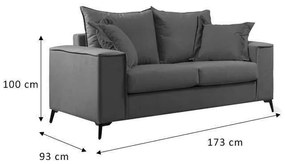 Καναπές Verona 2θέσιος cream - μαξιλάρια mocha 173x93x100εκ