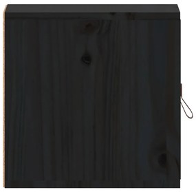 Ντουλάπια Τοίχου 2 τεμ. Μαύρα31,5x30x30εκ από Μασίφ Ξύλο Πεύκου - Μαύρο