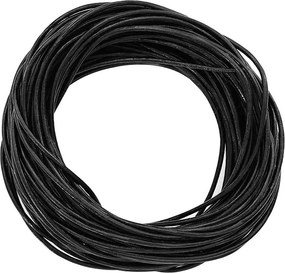 vidaXL Δερμάτινο σχοινί 1 Μαύρο Ø1,5 χιλ. x 10 μ. Δέρμα