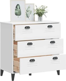 vidaXL Συρταριέρα VIKEN Λευκή από Επεξεργασμένο Ξύλο