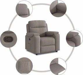 vidaXL Πολυθρόνα Ανακλινόμενη Taupe Υφασμάτινη