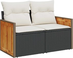 vidaXL Σετ Καναπέ 6 τμχ. Μαύρο και Κρεμ Λευκό 55 x 55 x 37 εκ