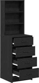 vidaXL Highboard Μαύρη δρυς 40 x 41 x 135 εκ. Επεξεργασμένο ξύλο